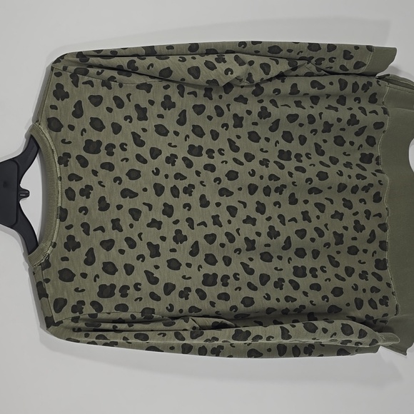 {Sonoma} Women's Olive and Black Leopard Print Swearshirt - Size XXL - Picture 5 of 11